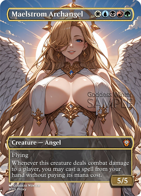 MTG - Maelstrom Archangel - Fanart Borderless Style - EDH / Playtest