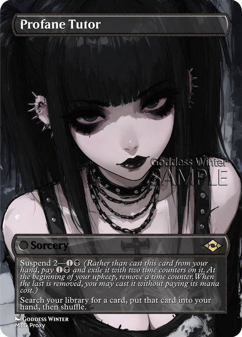 MTG - Profane Tutor - Fanart Borderless Style - EDH / Playtest