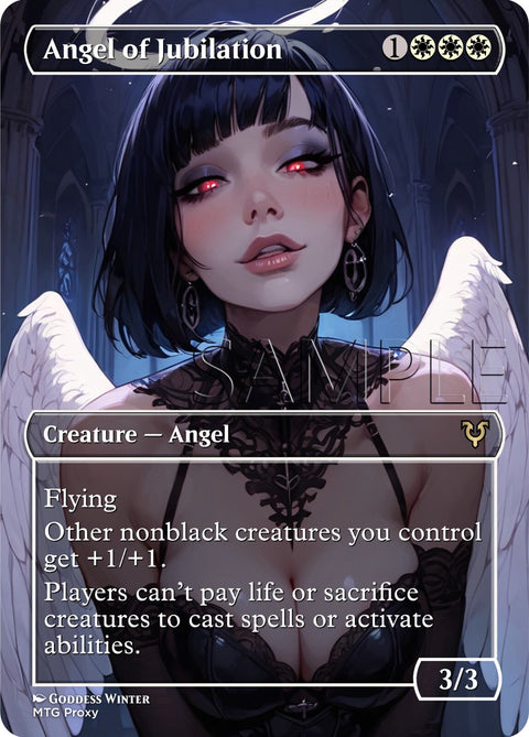 MTG - Angel of Jubilation - Fanart Borderless Style - EDH / Playtest