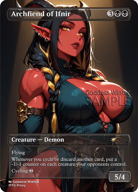 MTG - Archfiend of Ifnir - Fanart Borderless Style - EDH / Playtest