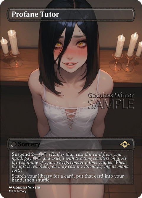 MTG - Profane Tutor - Fanart Borderless Style - EDH / Playtest