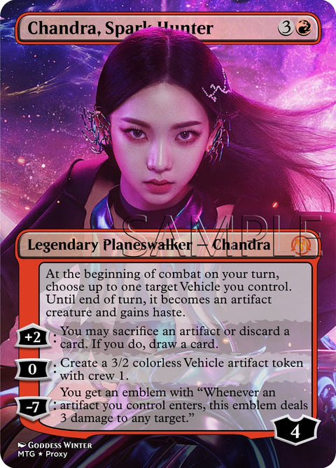 Aespa - Chandra, Spark Hunter - Fanart Borderless Style Card for EDH / Playtest