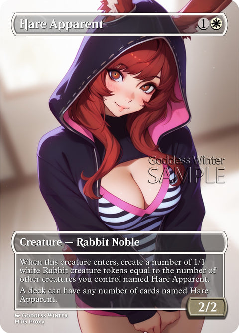 MTG - Hare Apparent - Fanart Borderless Style - EDH / Playtest
