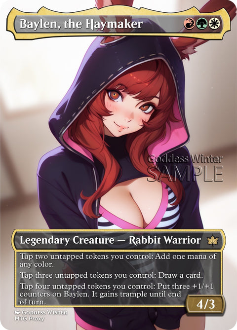 MTG - Baylen, the Haymaker - Fanart Borderless Style - EDH / Playtest