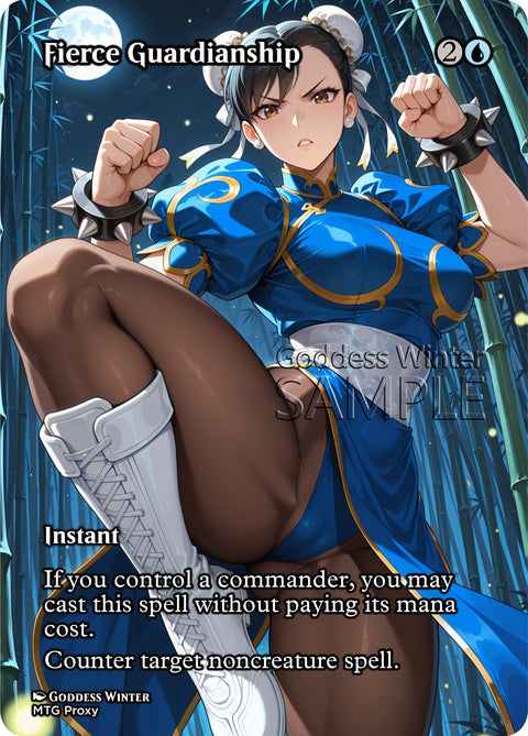 MTG - Fierce Guardianship - Fanart Borderless Style - EDH / Playtest