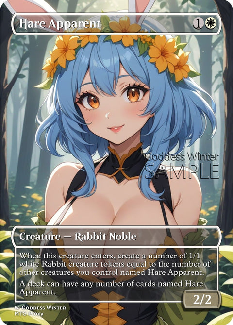MTG - Hare Apparent - Fanart Borderless Style - EDH / Playtest