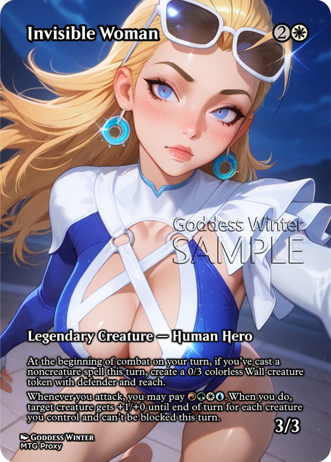 MTG Marvel - Invisible Woman - Fanart Borderless Style - EDH / Playtest