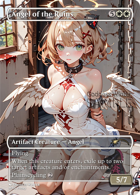 MTG - Angel of the Ruins - Fanart Borderless Style - EDH / Playtest