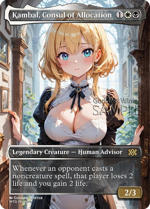 MTG - Kambal, Consul of Allocation - Fanart Borderless Style - EDH / Playtest