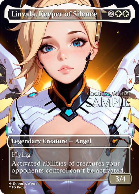 MTG - Linvala, Keeper of Silence - Fanart Borderless Style - EDH / Playtest