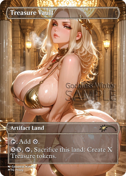 MTG - Treasure Vault - Fanart Borderless Style - EDH / Playtest
