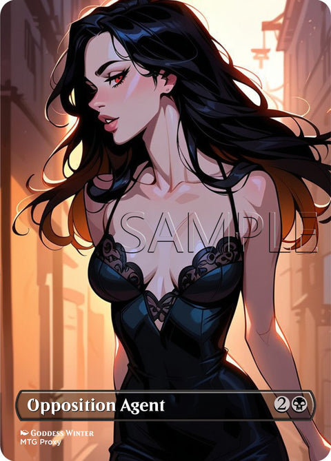 MTG - Opposition Agent - Fanart Borderless Style - EDH / Playtest