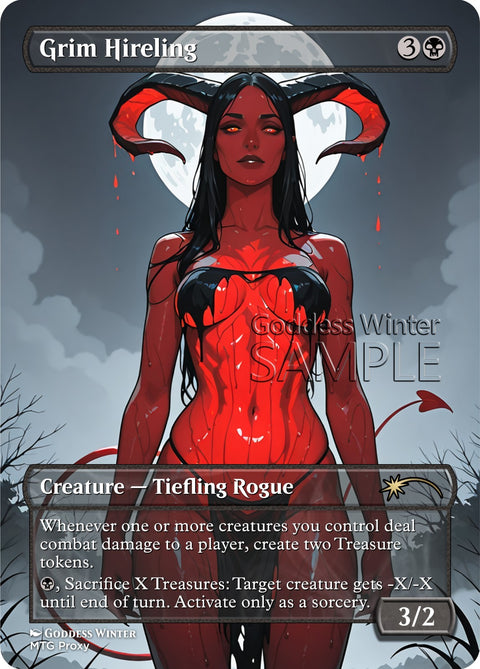 MTG - Grim Hireling - Fanart Borderless Style - EDH / Playtest