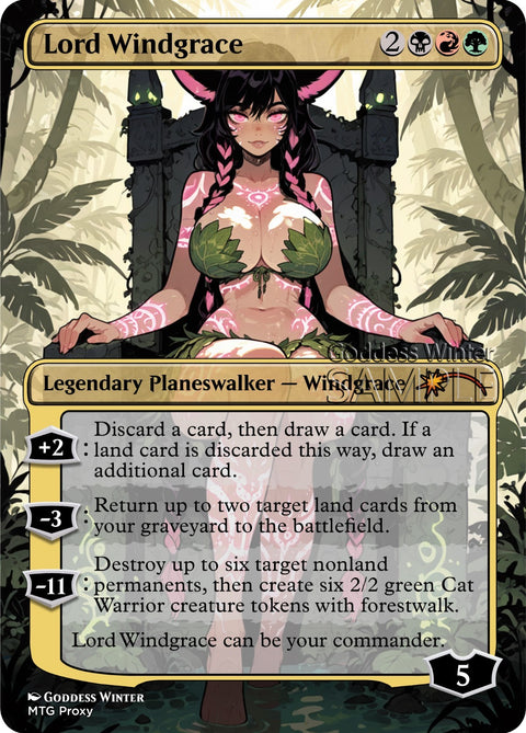 MTG - Lord Windgrace - Fanart Borderless Style - EDH / Playtest