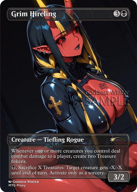 MTG - Grim Hireling - Fanart Borderless Style - EDH / Playtest