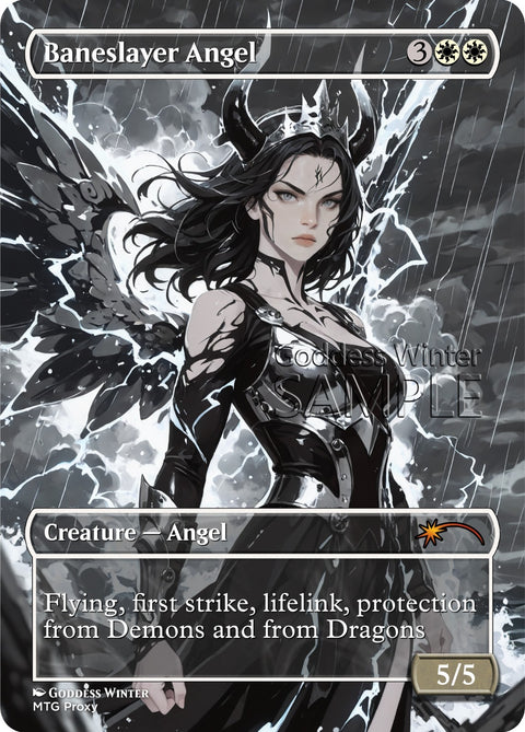 MTG - Baneslayer Angel - Fanart Borderless Style - EDH / Playtest