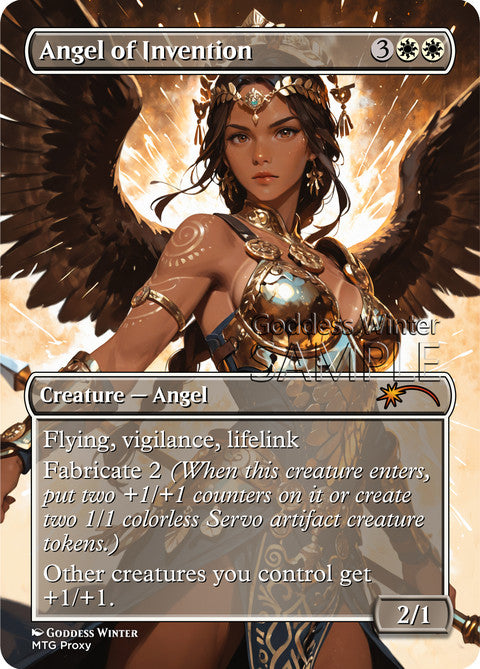 Angel of Invention Goddess Winter proxy card artwork
