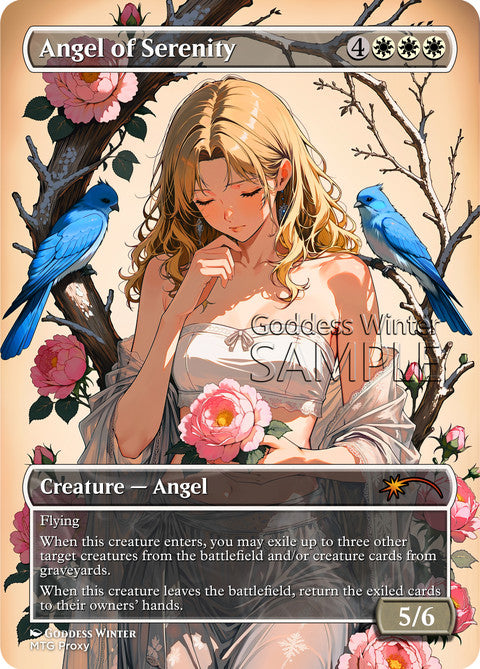 Angel of Serenity Goddess Winter proxy card artwork