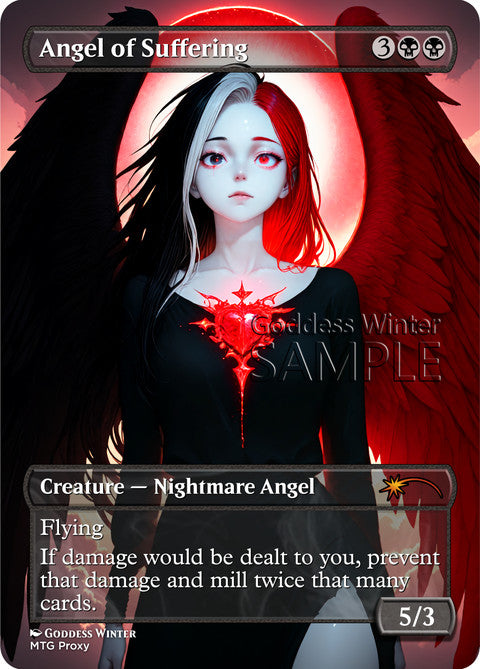Angel of Suffering Goddess Winter proxy card artwork