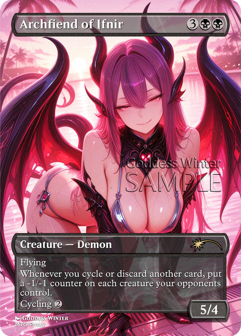 Archfiend of Ifnir Goddess Winter proxy card artwork