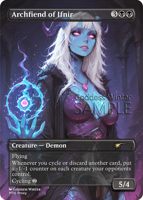Archfiend of Ifnir Goddess Winter proxy card artwork