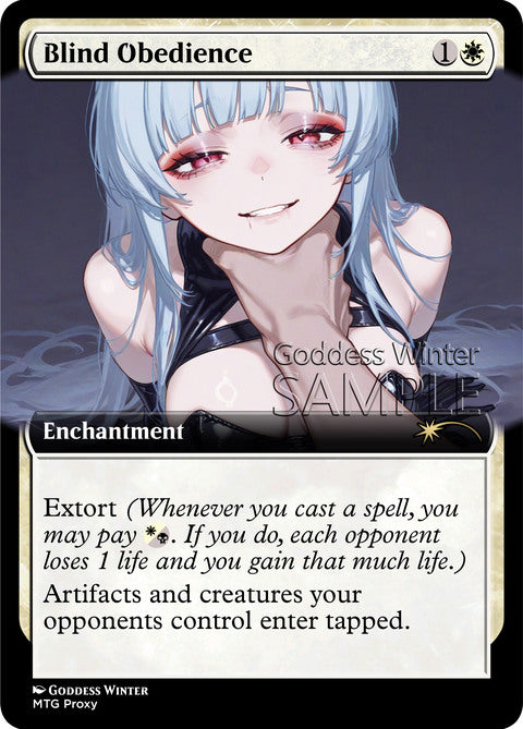 Blind Obedience Goddess Winter proxy card artwork