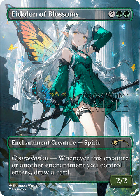 Eidolon of Blossoms Goddess Winter proxy card artwork