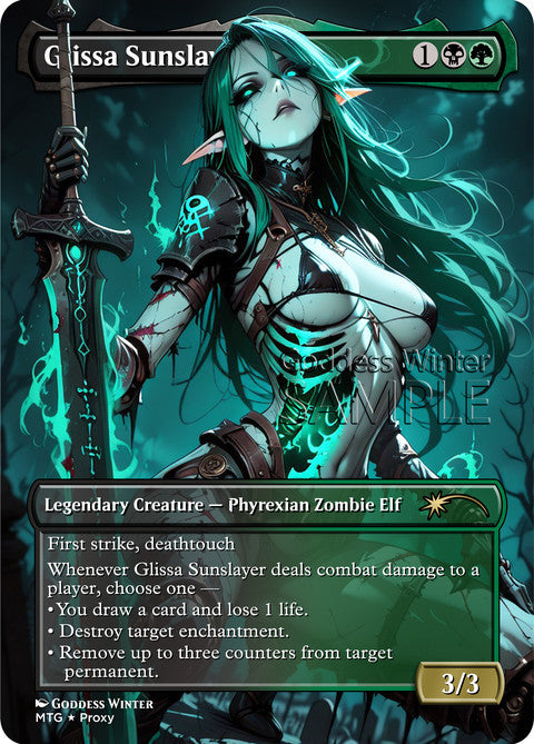 Glissa Sunslayer Goddess Winter proxy card artwork