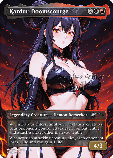 Kardur, Doomscourge Goddess Winter proxy card artwork