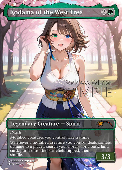 Kodama of the West Tree Goddess Winter proxy card artwork