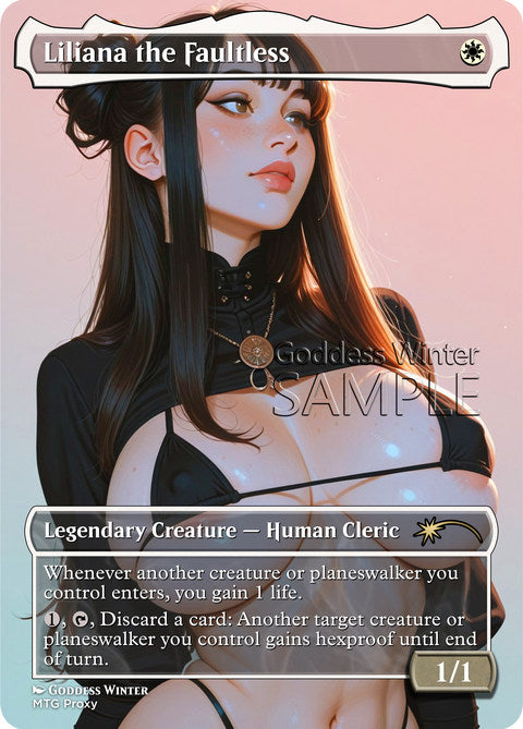Liliana the Faultless Goddess Winter proxy card artwork