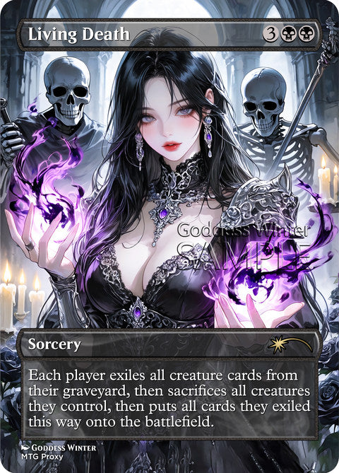 Living Death Goddess Winter proxy card artwork