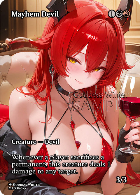 Mayhem Devil Goddess Winter proxy card artwork