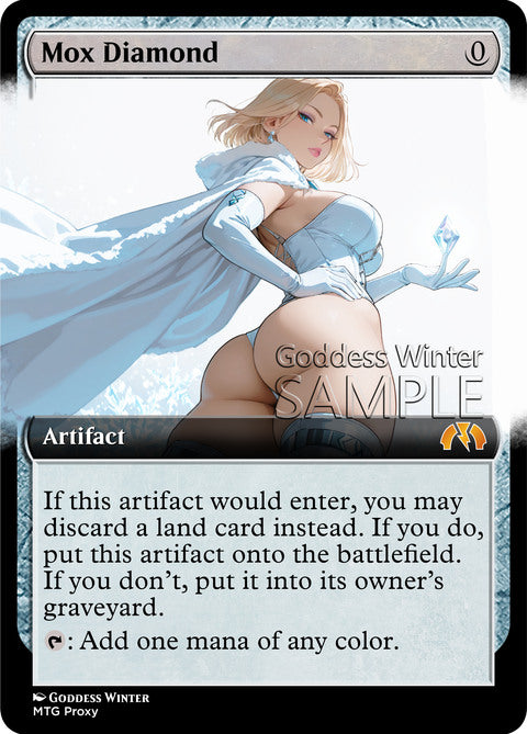Mox Diamond Goddess Winter proxy card artwork