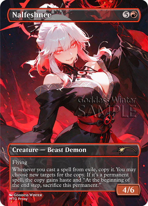 Nalfeshnee Goddess Winter proxy card artwork