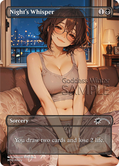 Night's Whisper Goddess Winter proxy card artwork