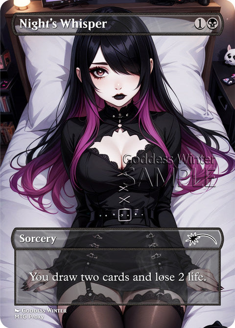 Night's Whisper Goddess Winter proxy card artwork