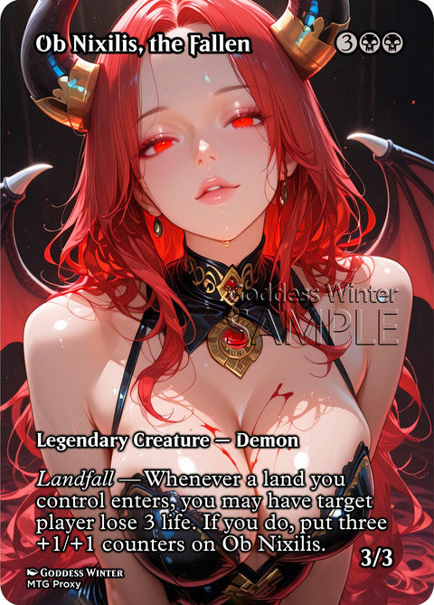 Ob Nixilis, the Fallen Goddess Winter proxy card artwork