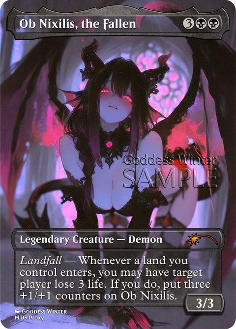 Ob Nixilis, the Fallen Goddess Winter proxy card artwork