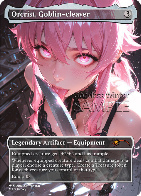 Orcrist, Goblin-cleaver Goddess Winter proxy card artwork