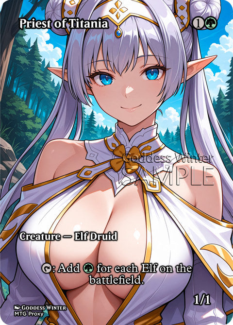 Priest of Titania Goddess Winter proxy card artwork