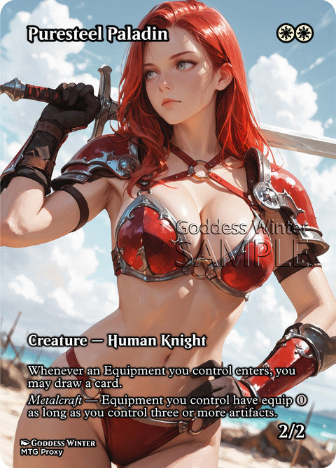 Puresteel Paladin Goddess Winter proxy card artwork