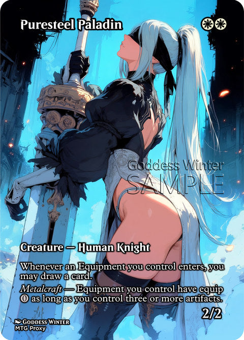 Puresteel Paladin Goddess Winter proxy card artwork