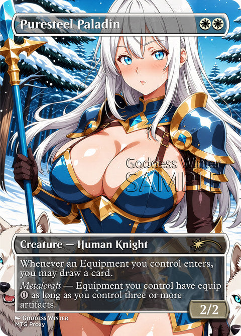 Puresteel Paladin Goddess Winter proxy card artwork