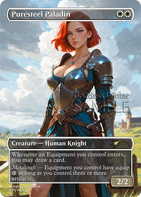 Puresteel Paladin Goddess Winter proxy card artwork
