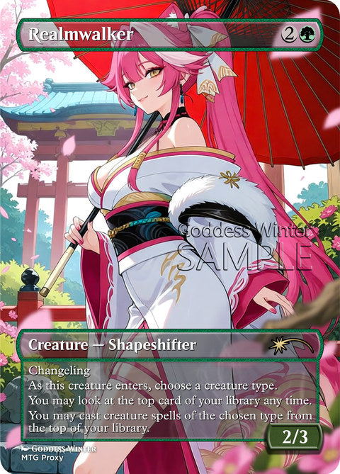 Realmwalker Goddess Winter proxy card artwork