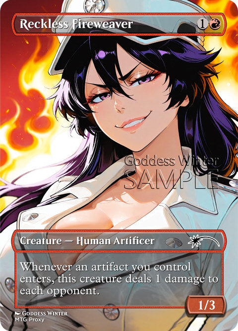 Reckless Fireweaver Goddess Winter proxy card artwork