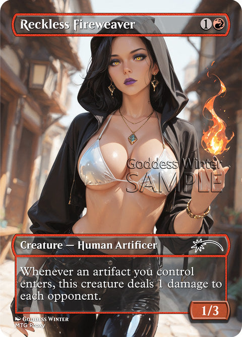 Reckless Fireweaver Goddess Winter proxy card artwork