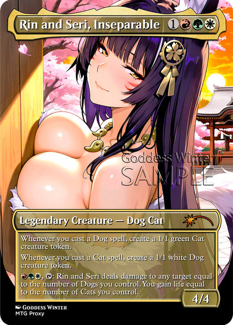Rin and Seri, Inseparable Goddess Winter proxy card artwork