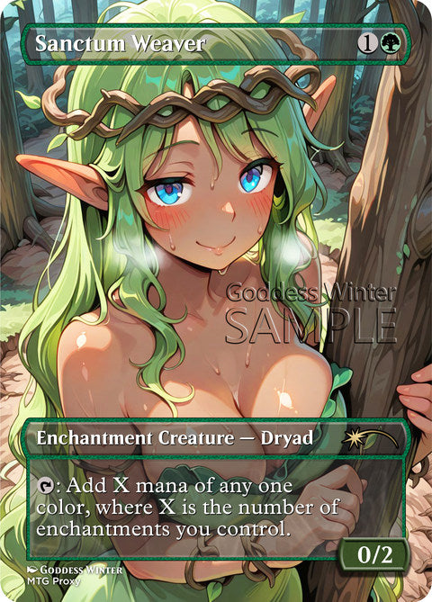 Sanctum Weaver Goddess Winter proxy card artwork